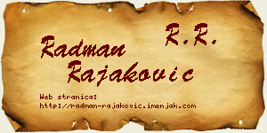 Radman Rajaković vizit kartica
